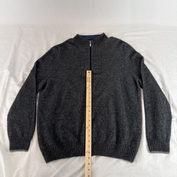 Merinomink NZ 3/4 Zip Neck Wool Sweater in Charcoal Gray Size: XL - Picture 4 of 7